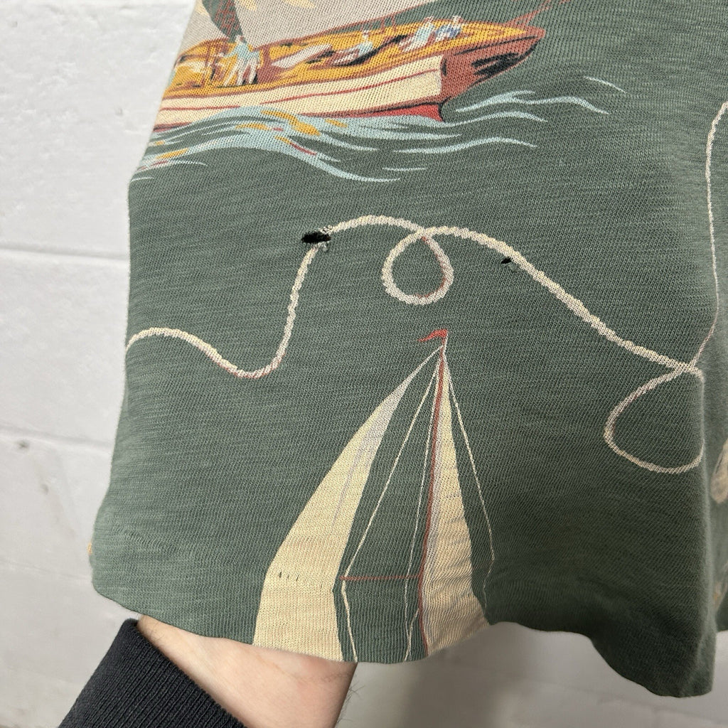 Vintage Polo Ralph Lauren All Over Print “Sailing” Collared Shirt Men’s Medium