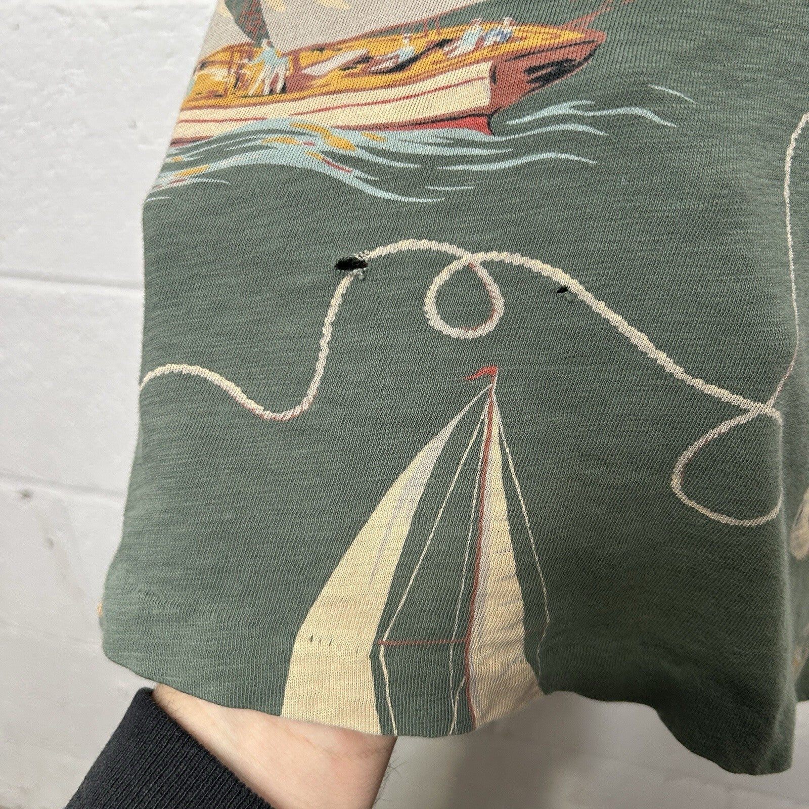 Vintage Polo Ralph Lauren All Over Print “Sailing” Collared Shirt Men’s Medium
