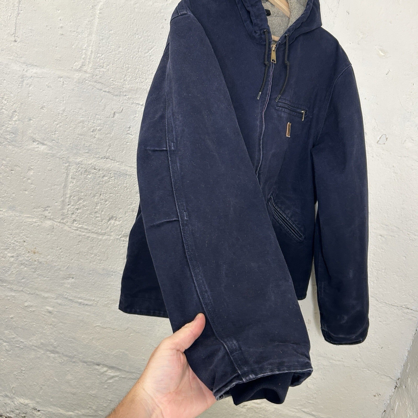 Vintage Carhartt Hooded Detroit Jacket “Midnight Blue” J141 MDT Men’s Large