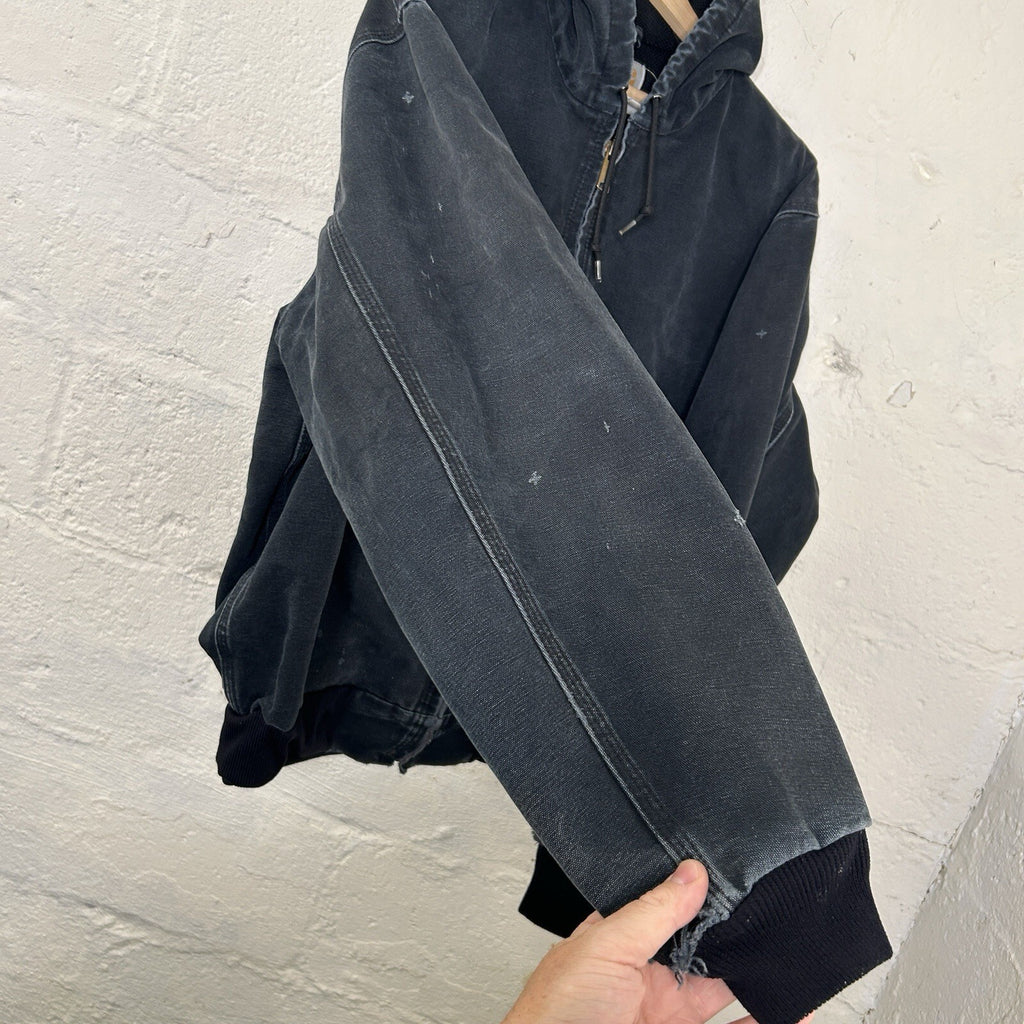 Faded Thrashed Carhartt Thermal Hooded Active Jacket “Black” J131 BLK Men’s LRG