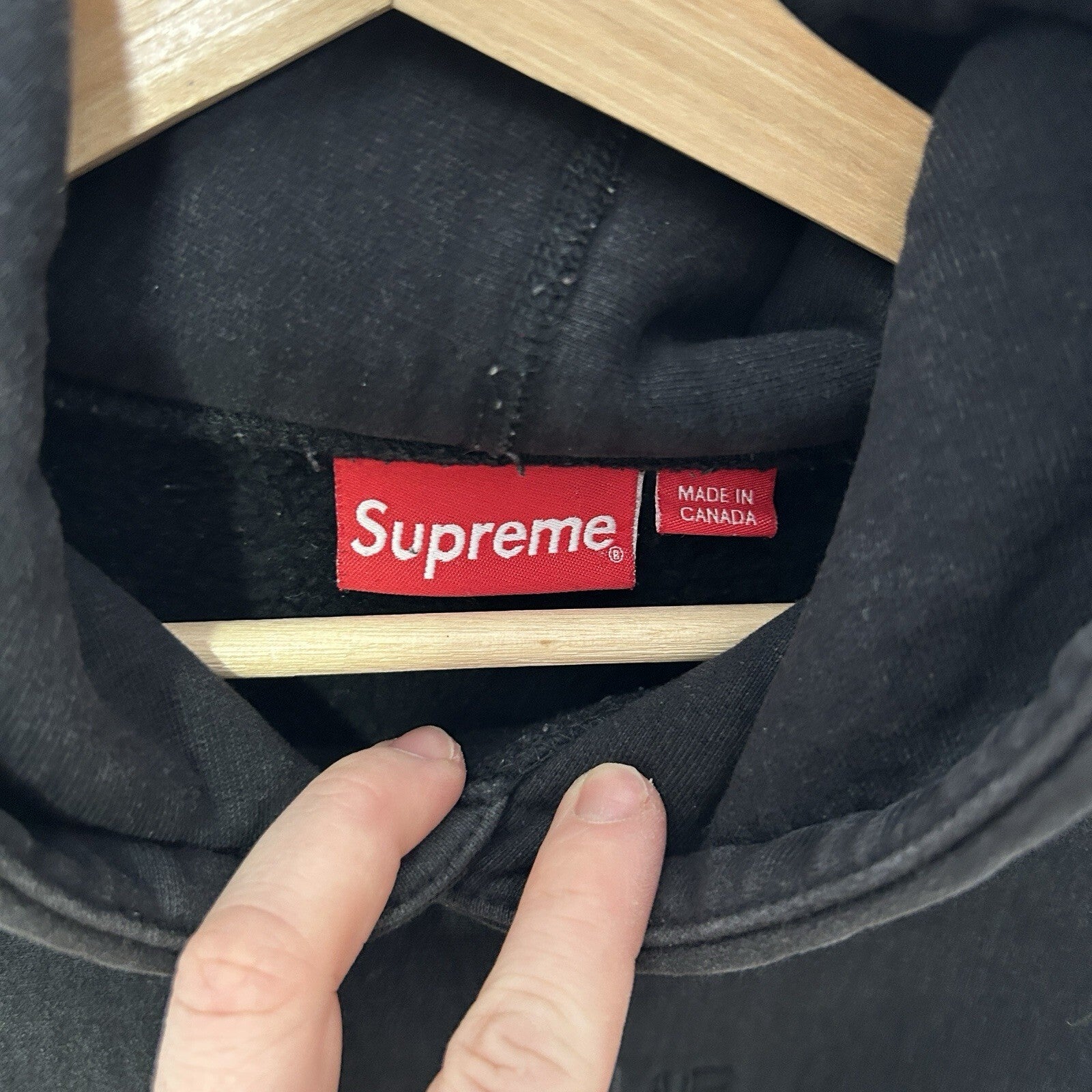 Supreme Tonal Logo Hooded Sweatshirt Hoodie “Black” Men’s Medium Worn