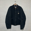 Vintage Faded Carhartt Blanket-Lined Detroit Jacket “Black” J01 BLK Men’s XL