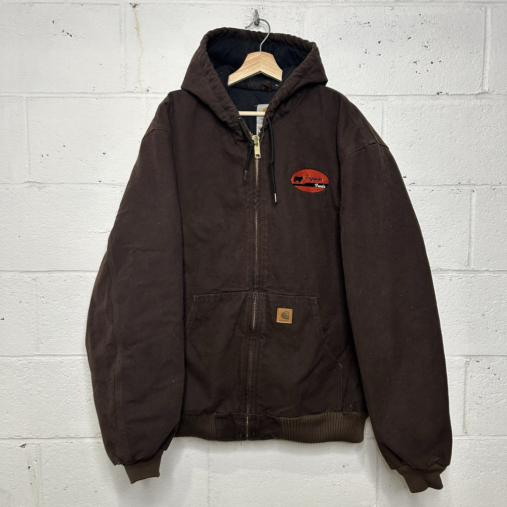 Vintage Carhartt Hooded Active Jacket “Dark Brown” J130 DKB Men’s X-Large Worn