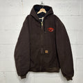 Vintage Carhartt Hooded Active Jacket “Dark Brown” J130 DKB Men’s X-Large Worn