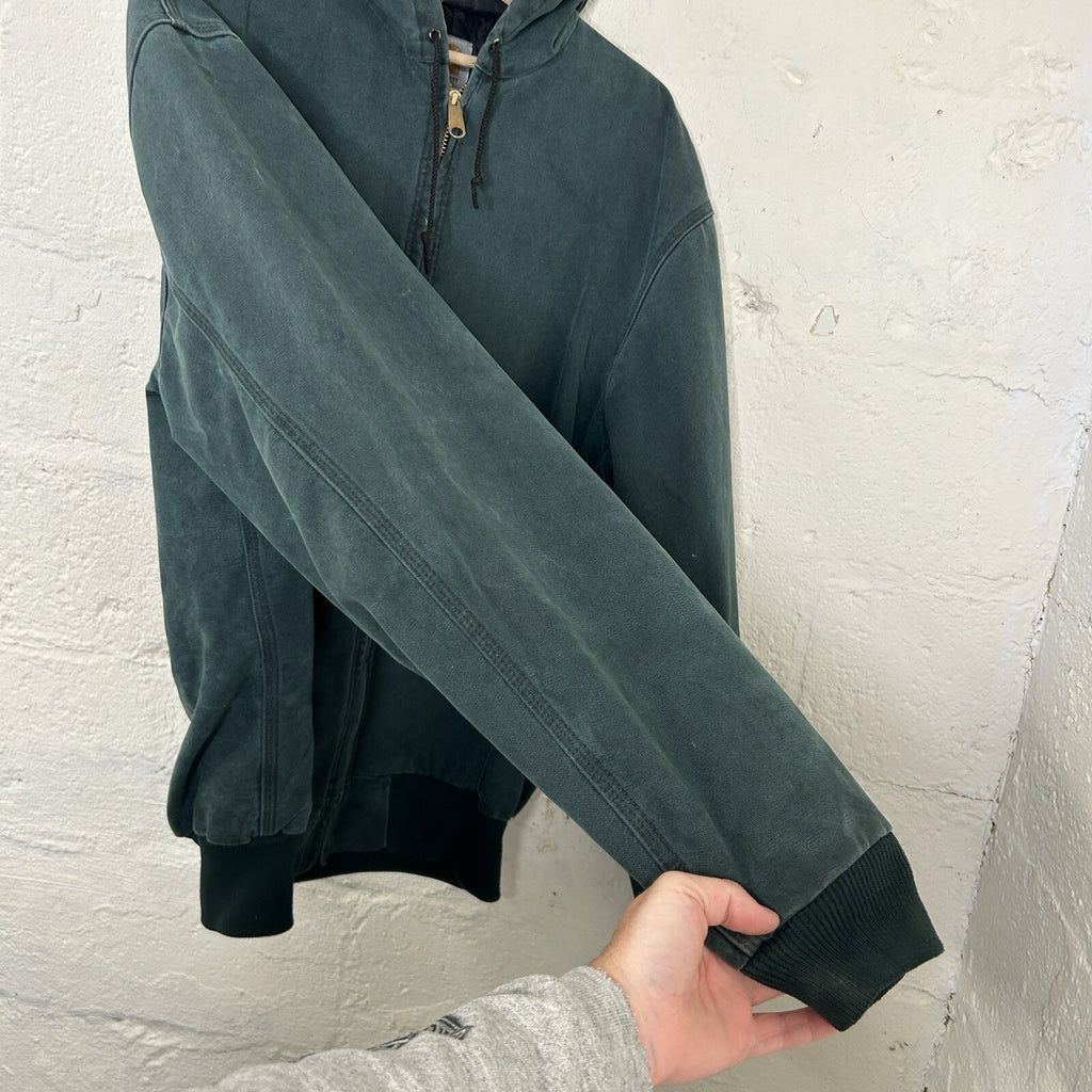 Vintage Carhartt Quilted Hooded Active Jacket “Hunter Green” J06 HTG Men’s XL