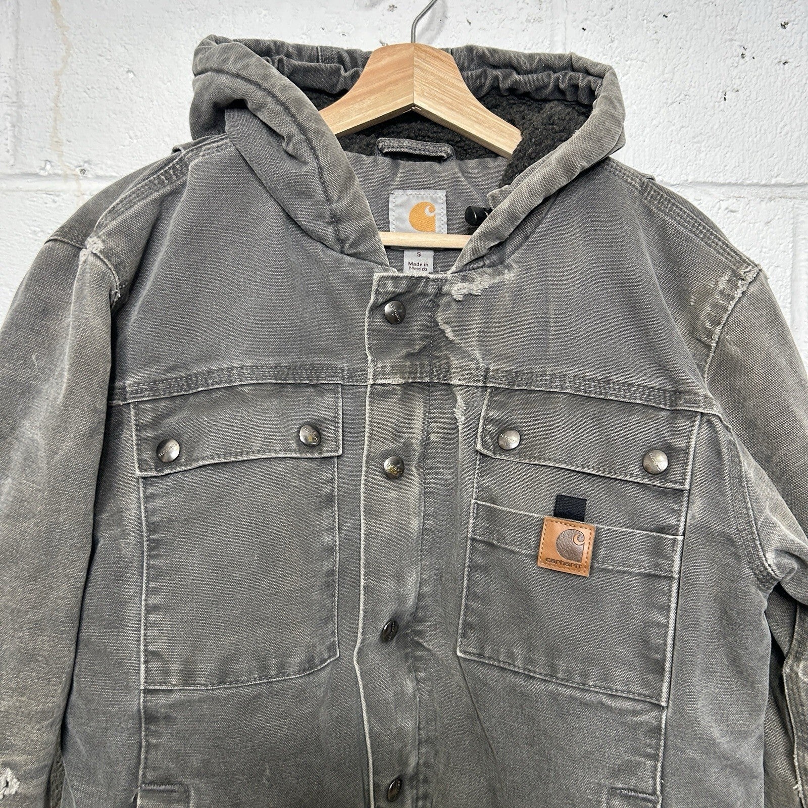 Carhartt Sherpa-Lined Bartlett Hooded Jacket “Gravel Grey” 102285-039 Men’s S