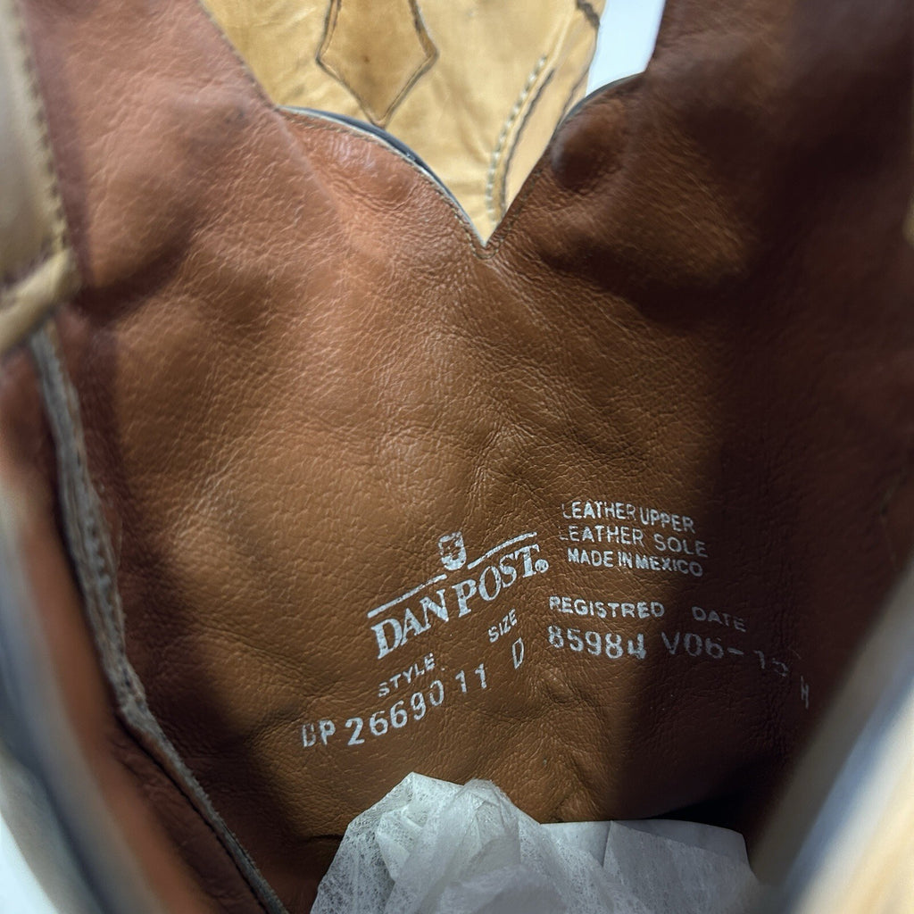 Vintage Dan Post Palamino Albany Boots “Cream” Men’s 11D