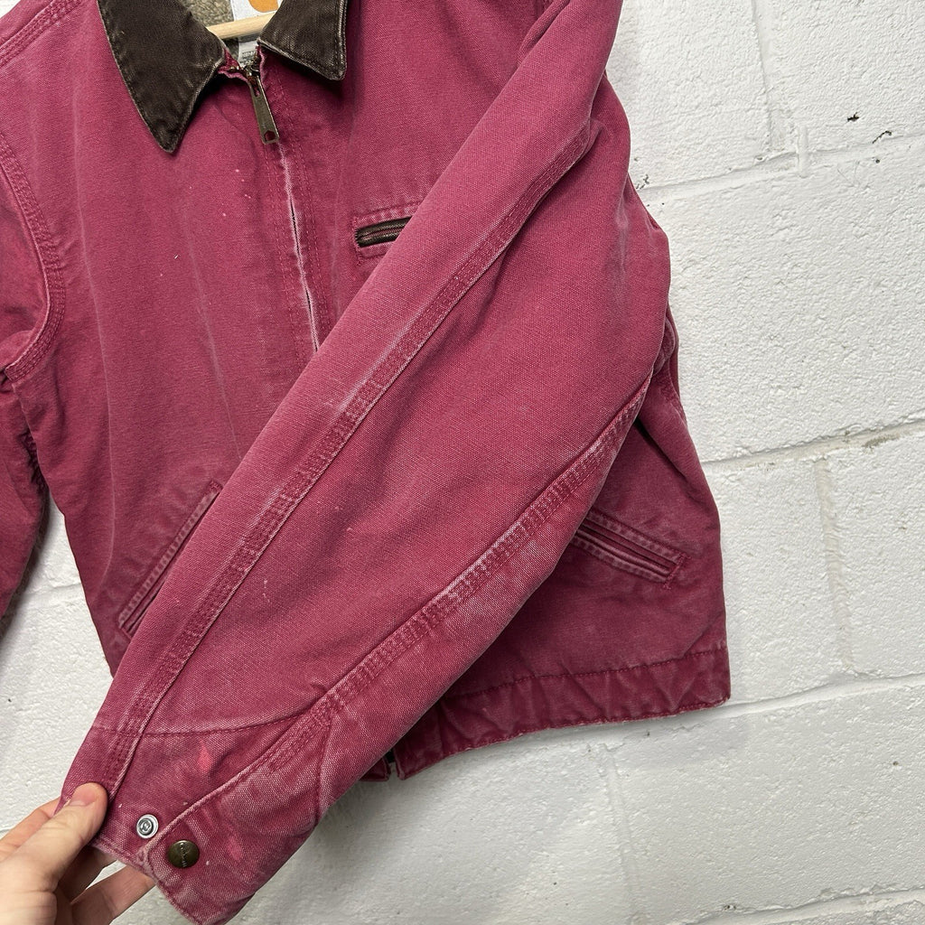 Vintage Carhartt Sherpa-Lined Detroit Jacket “Raspberry” WJ097 RBY Women’s Small