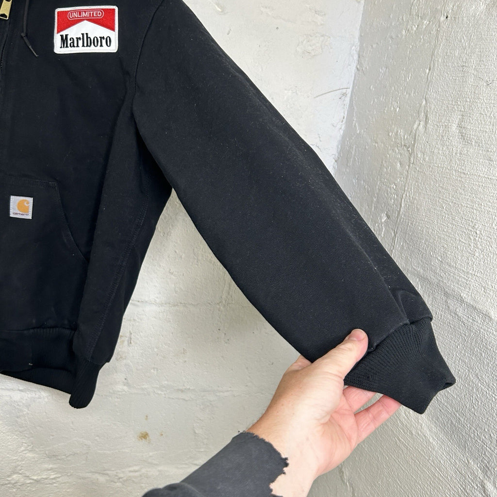 Carhartt X Marlboro Quilted Hooded Active Jacket “Black” J140 BLK Men’s Medium