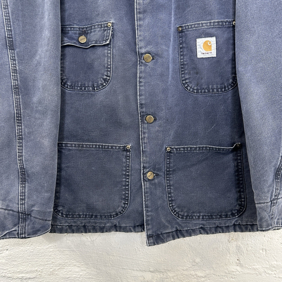 Vintage Carhartt Chore Blanket-Lined Chore Coat “Navy Blue” CB183 Men’s Large