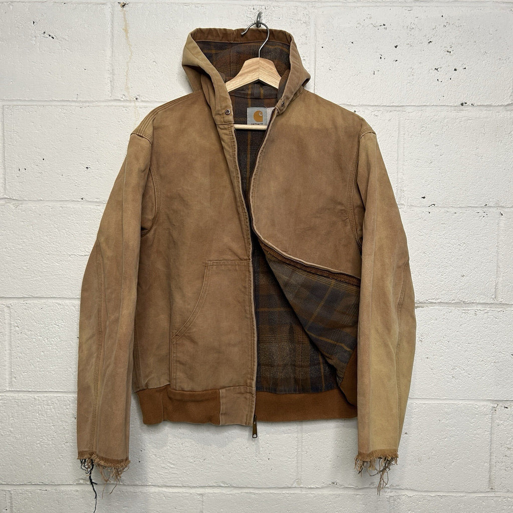 Vintage Carhartt Plaid-Lined Hooded Active Jacket “Brown” Men’s Small
