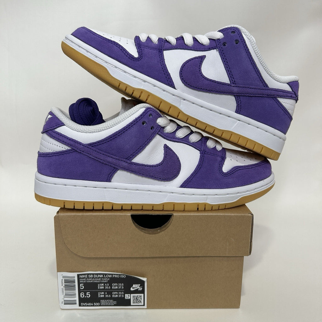 Nike SB Dunk Low Pro ISO Orange Label “Court Purple Gum” DV5464-500 Men's 5