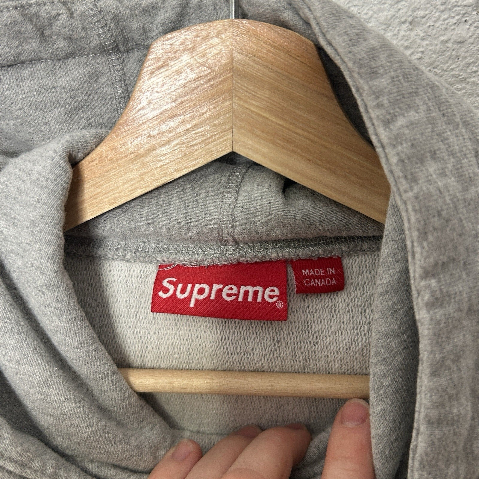 Supreme Disrupt Sweatshirt Hoodie “Grey Pink” SS15 Men’s Medium