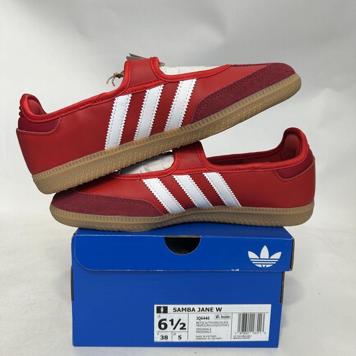 Adidas Samba Jane WMNS “Scarlet Red White Gum” JQ6446 Women's 6.5 New