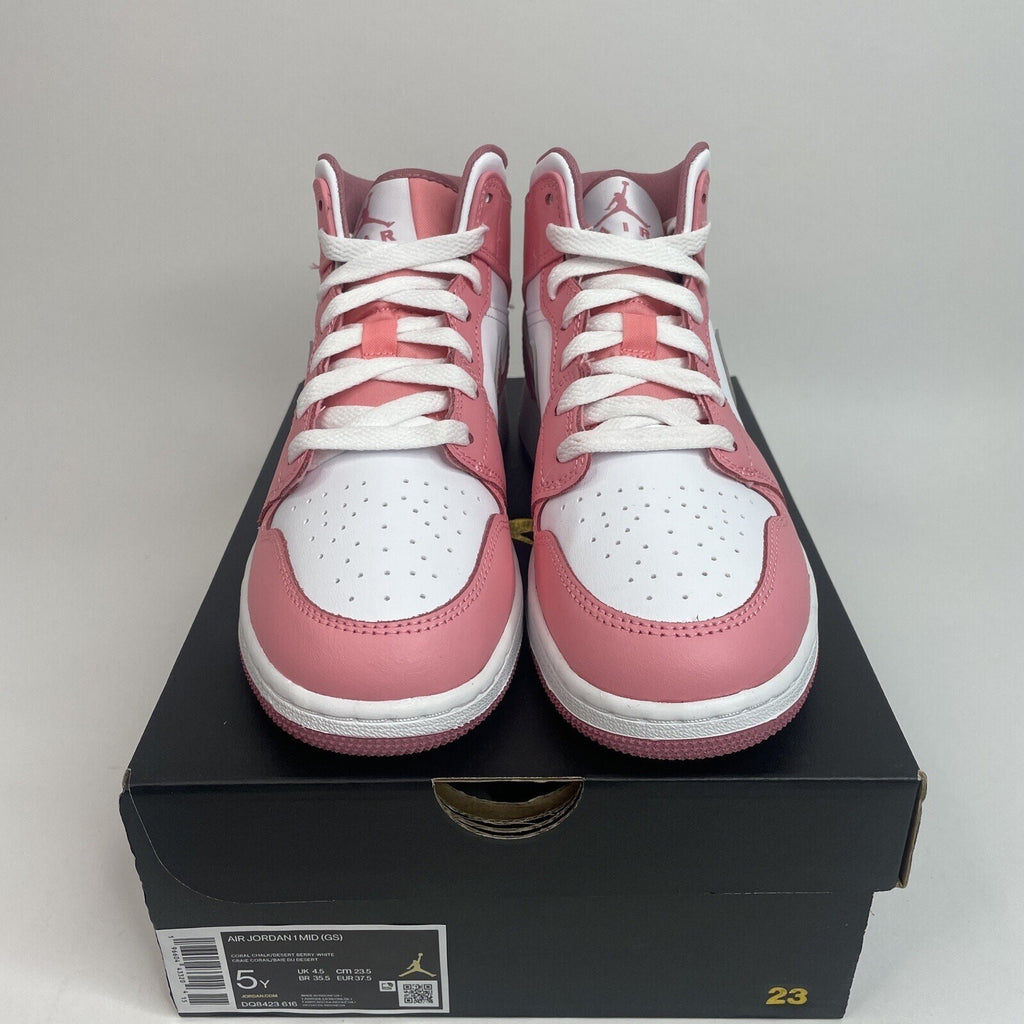 Nike Air Jordan 1 Mid GS “Coral Chalk/Valentine’s” DQ8423-616 5Y/Women’s 6.5 New