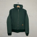 Vintage Faded Carhartt Thermal-Lined Zip Hoodie “Forest Green” 868 Men’s Small