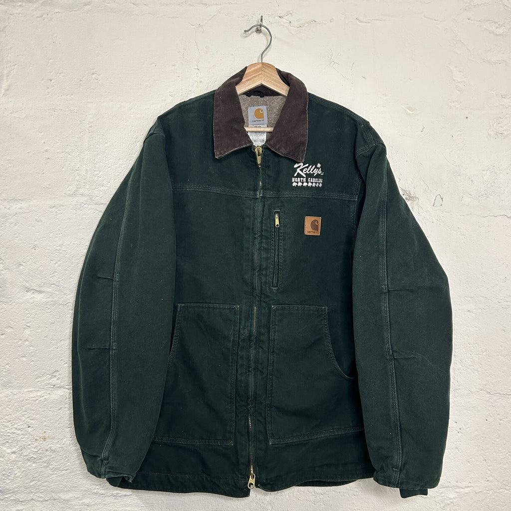Vintage Carhartt Sandstone Sherpa-Lined Ridge Coat “Spruce” C61 SPC Men’s Large