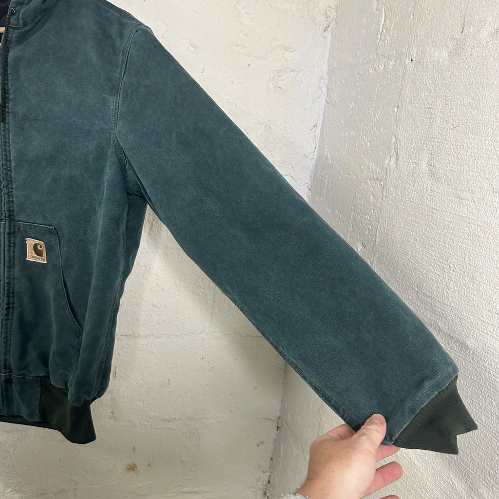 Vintage Carhartt Quilted Hooded Active Jacket “Hunter Green” J06 HTG Men’s Med