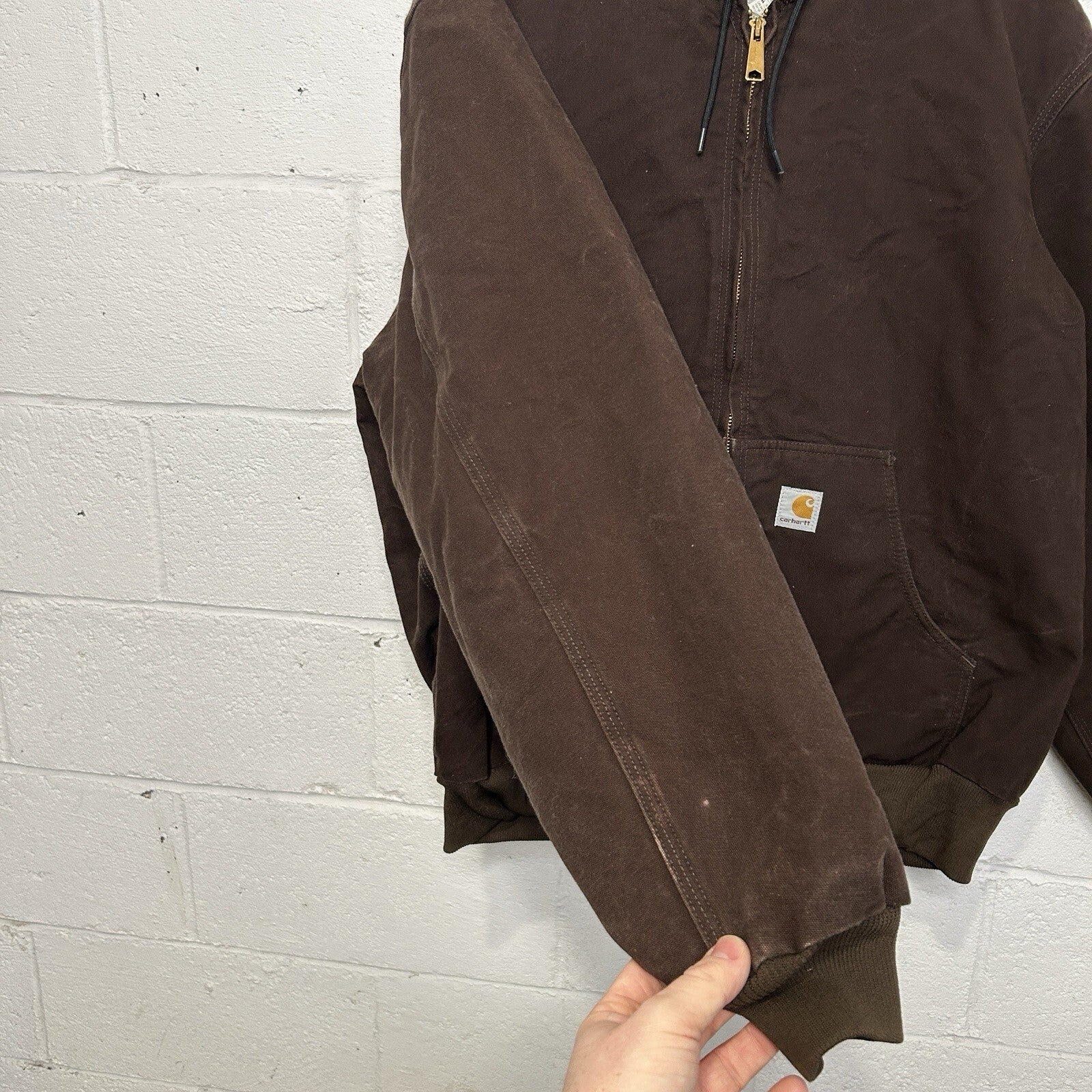 Vintage Carhartt Fleece-Lined Hooded Jacket “Dark Brown” J158 DKB Men's X-Large