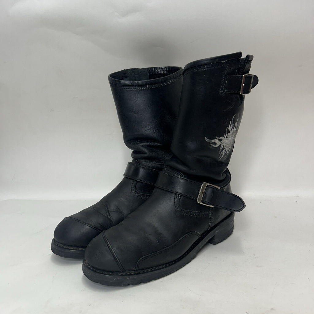 Harley Davidson Embroidered Flames Biker Engineer Boots “Black” Men’s 10.5