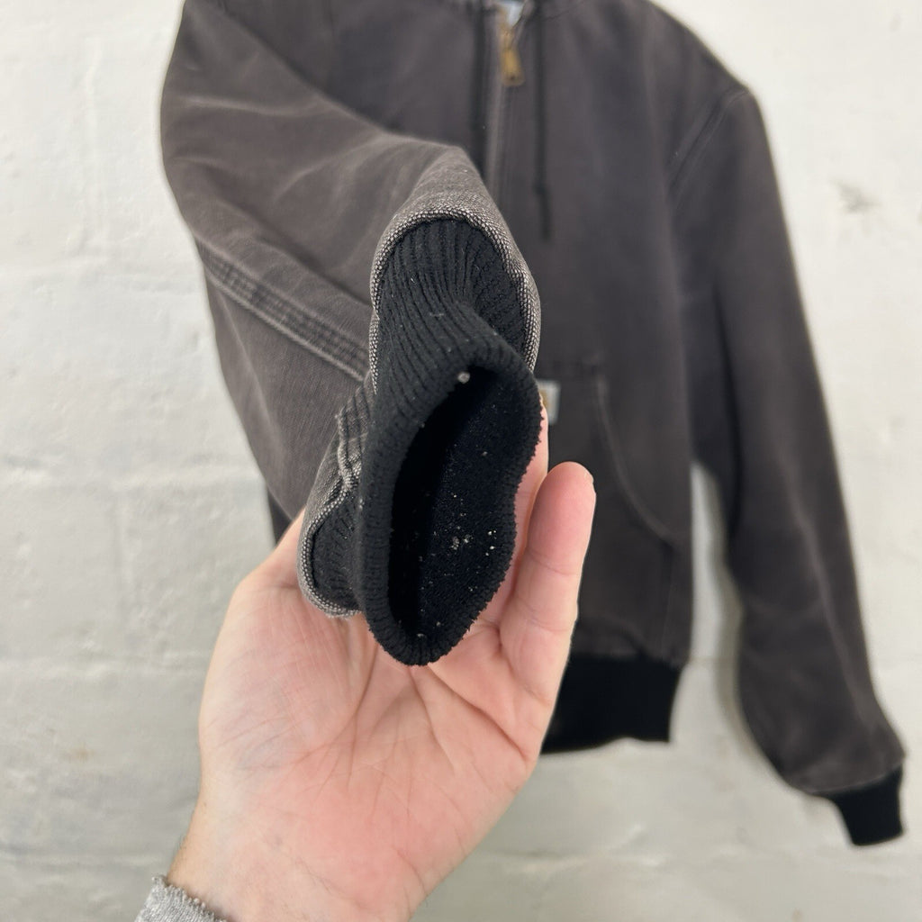 Vintage Faded Carhartt Thermal Hooded Active Jacket “Black” JR105 Men’s Small