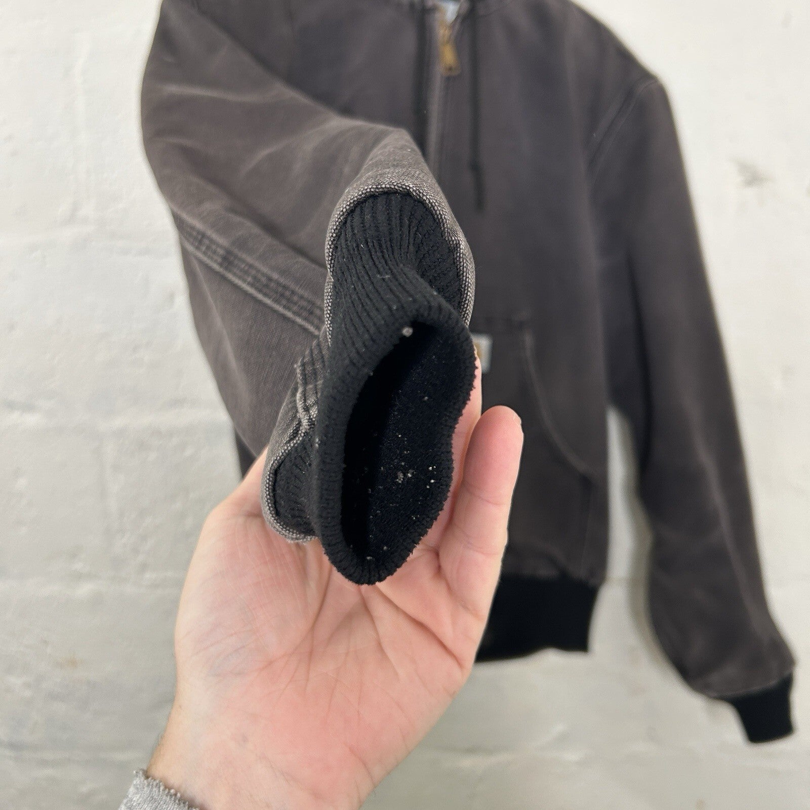 Vintage Faded Carhartt Thermal Hooded Active Jacket “Black” JR105 Men’s Small