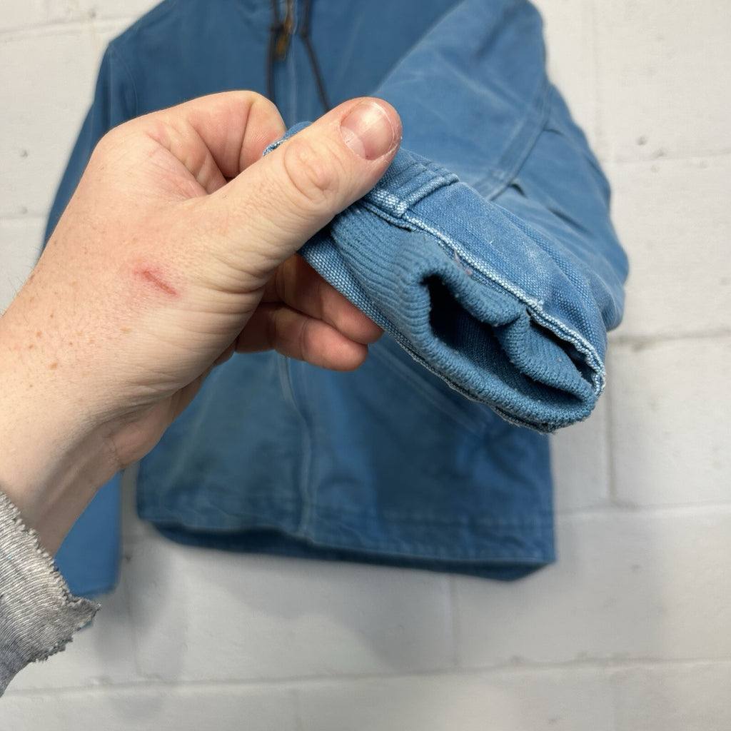 Y2K Carhartt Sherpa-Lined Hooded Detroit Jacket “Blue Topaz” WJ141 431 Women’s S
