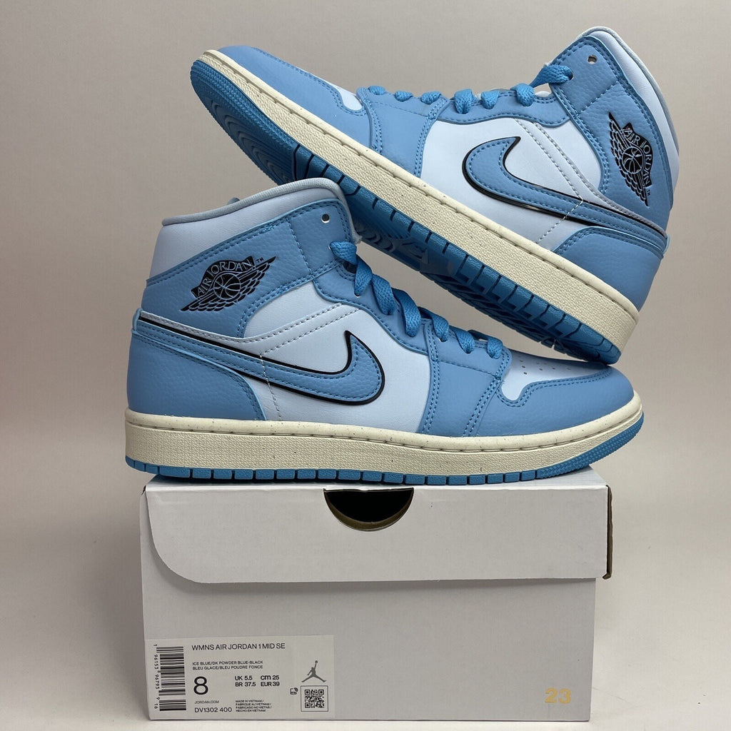Nike Air Jordan 1 Mid SE WMNS “Ice Blue” DV1302-400 Shoes Women’s 8 New