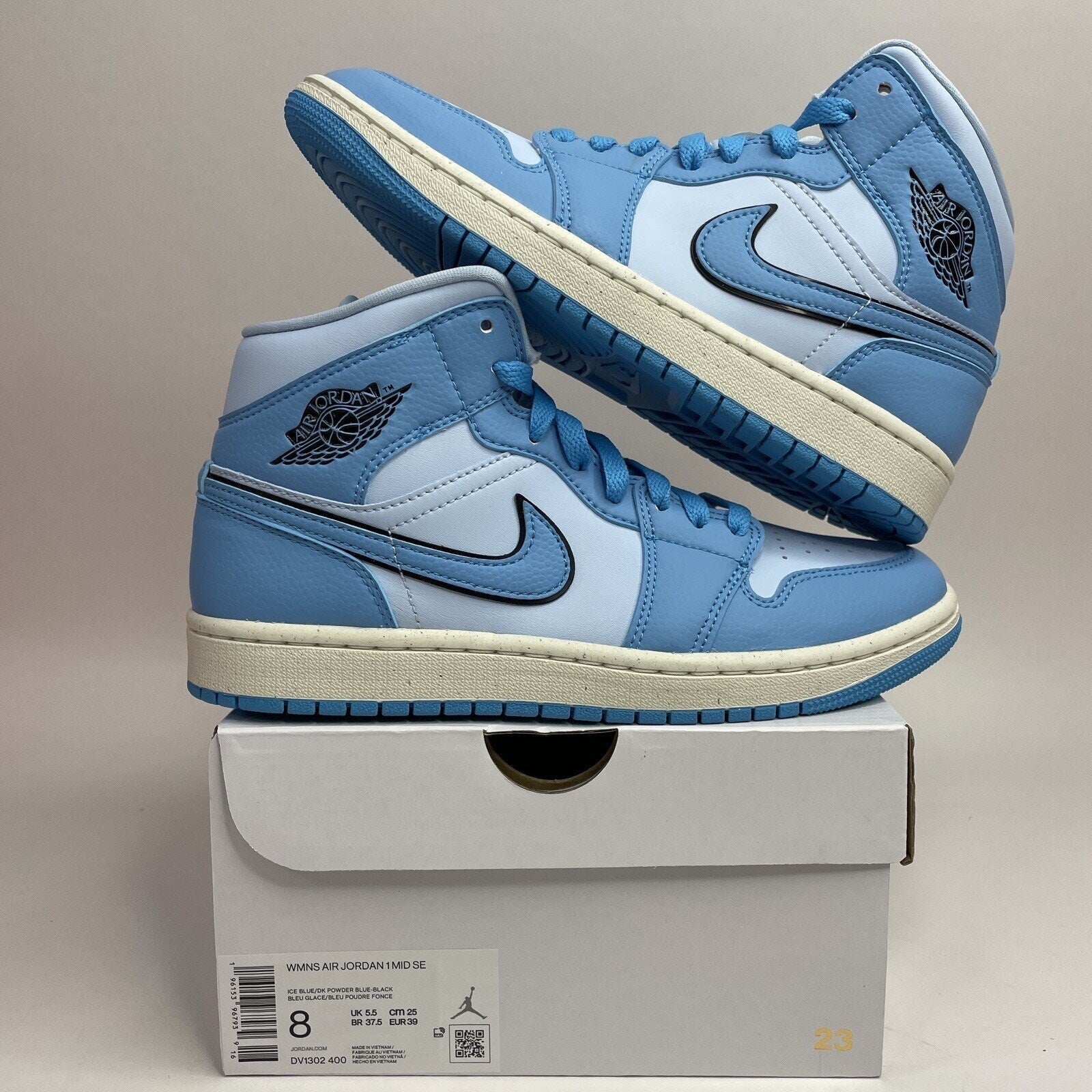 Nike Air Jordan 1 Mid SE WMNS “Ice Blue” DV1302-400 Shoes Women’s 8 New