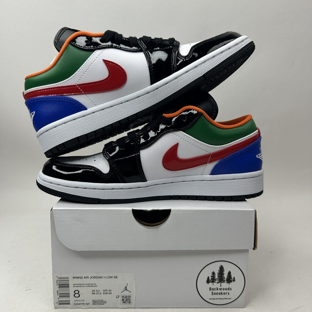 Nike Air Jordan 1 Low SE “Black Toe Multi-Color” CZ4776-101 Women’s 8 New