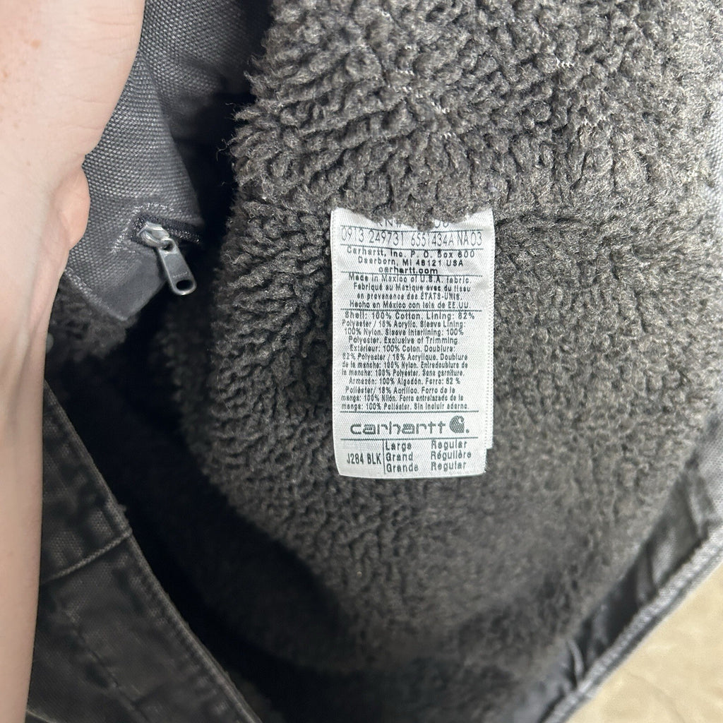 Y2K Carhartt Sandstone Hooded Multi-Pocket Jacket “Black” J284 BLK Men’s Large