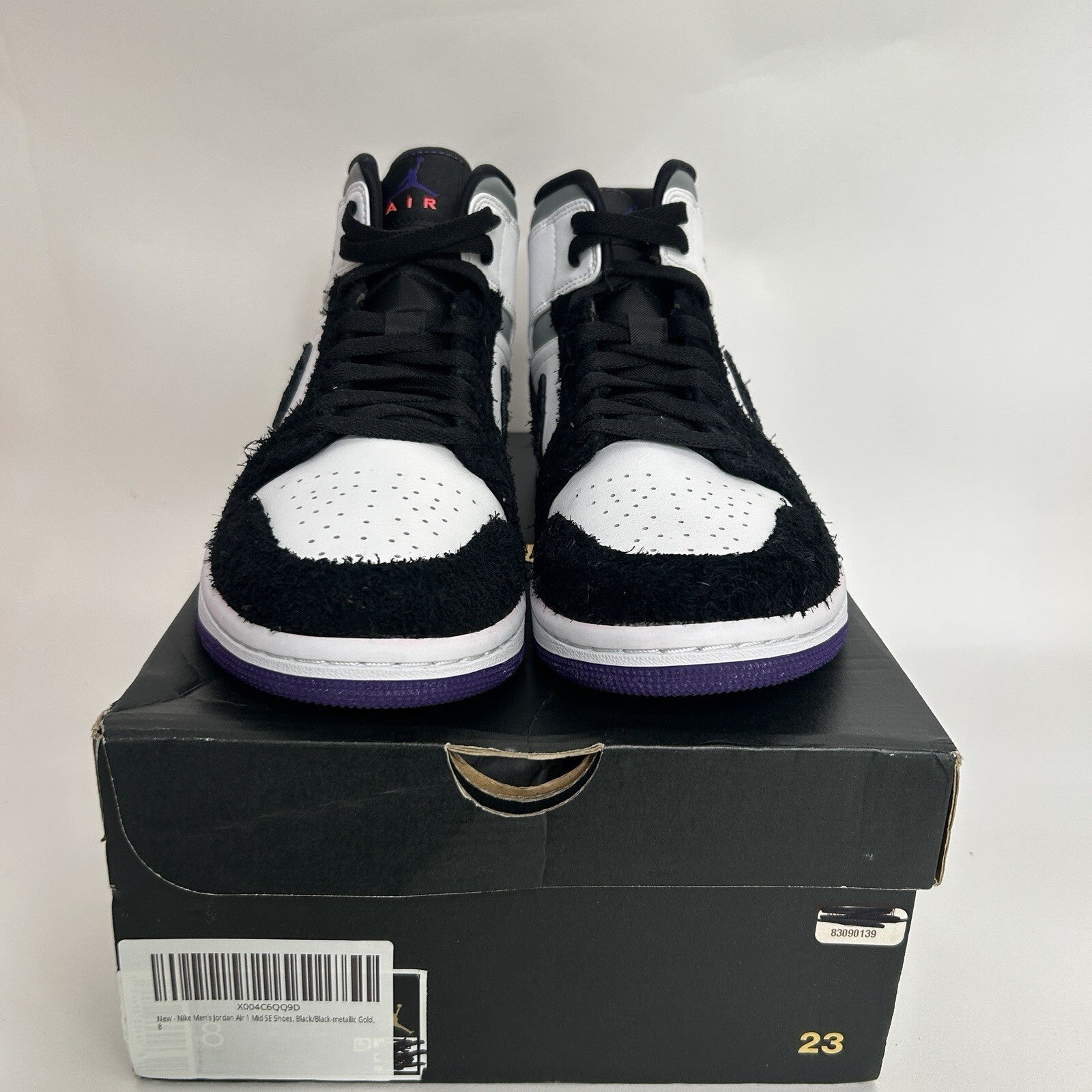 Nike Air Jordan 1 Mid SE "Varsity Purple" White 852542-105 Men's 8 New