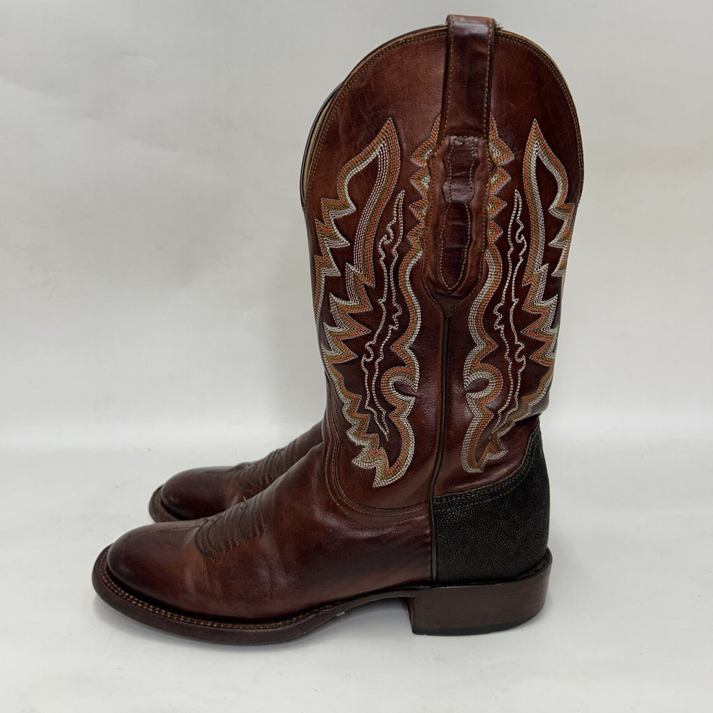 Lucchese Custom Stingray Square Toe Cowboy Boots “Brown” CY7136W8S Men’s 8D