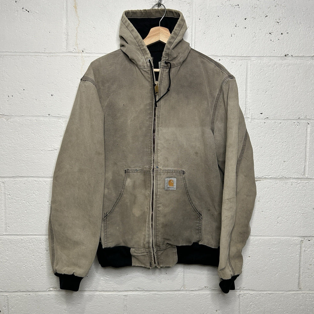 Faded Vintage Carhartt Thermal-Lined Hooded Active Jacket “Black” Men’s Small