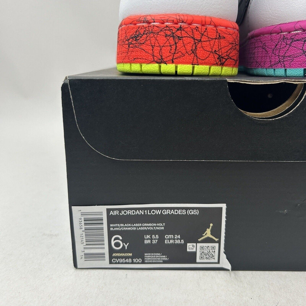 Nike Shoes Air Jordan 1 Retro Low GS Grades “White Volt Crimson” 2023