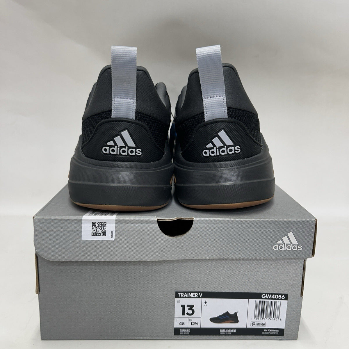 Adidas Trainer V “Black Pulse Blue Gum” Athletic Sneakers GW4056 Men’s 13 New