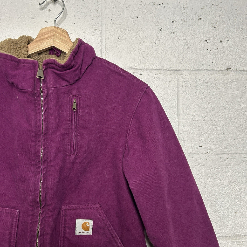 Y2K Carhartt Sherpa-Lined Sierra Jacket “Bright Purple” WJ022 BGP Women’s XS