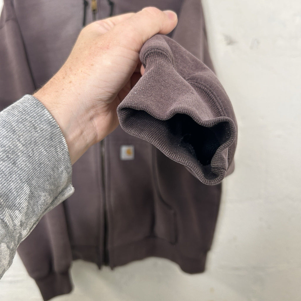 Vintage Faded Carhartt Thermal-Lined Hooded Zip-Up Jacket “Black”