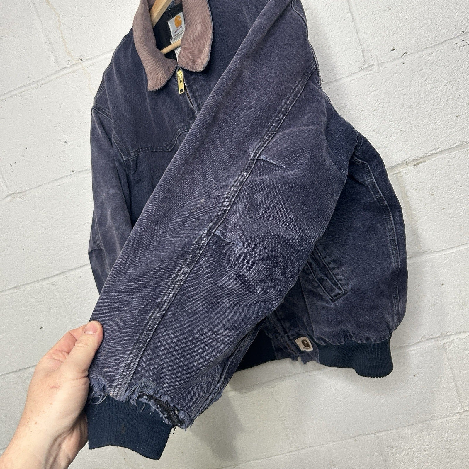 Vintage Faded Carhartt Quilted Santa Fe Jacket “Midnight Blue” J14 MDT Men’s XL