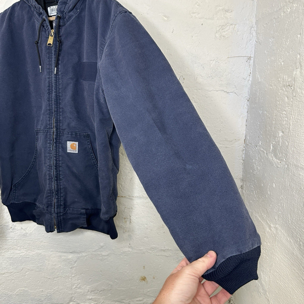 Y2K Carhartt Quilted Hooded Active Jacket “Navy Blue” 376–20 Men’s Medium