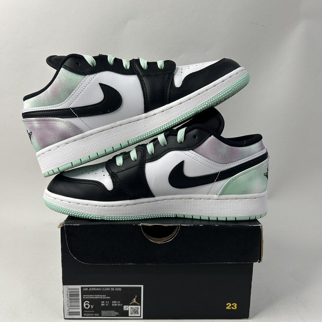Nike Air Jordan Retro 1 Low GS SE “Easter Pastel/Tie-Dye' DQ2514-100 6Y Worn