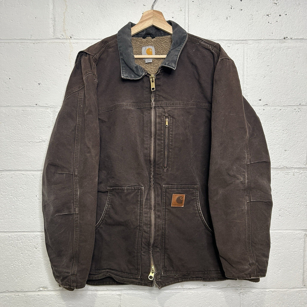 Vintage Carhartt Sherpa-Lined Ridge Jacket “Dark Brown” C61 DKB Men’s Medium