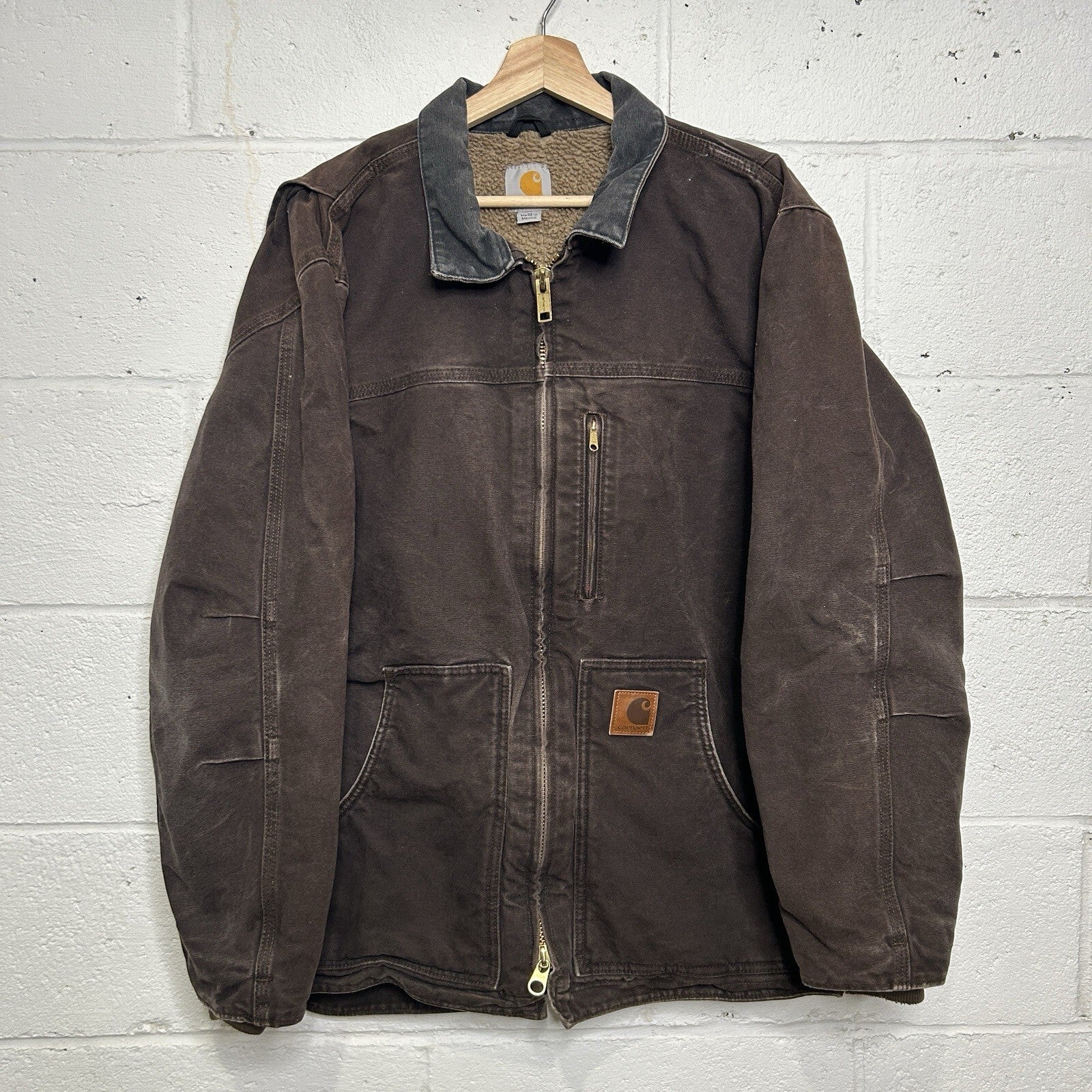 Vintage Carhartt Sherpa-Lined Ridge Jacket “Dark Brown” C61 DKB Men’s Medium
