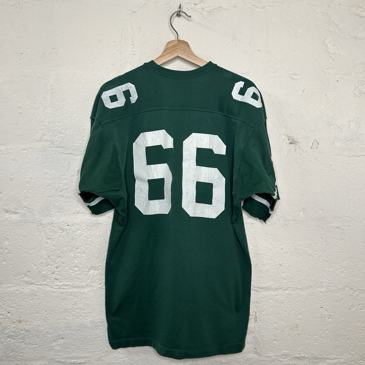 1960s Vintage Football Jersey Number 66 "Green & White"