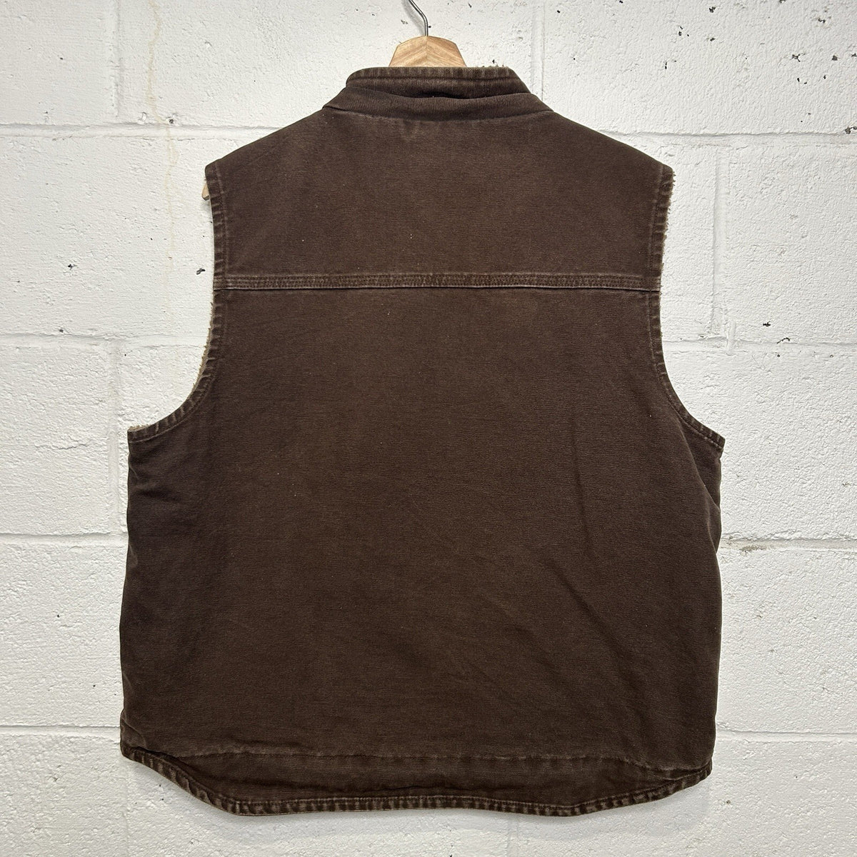Y2K Carhartt Sherpa-Lined Mock-Neck Vest “Dark Brown” V33 DKB Men’s Large
