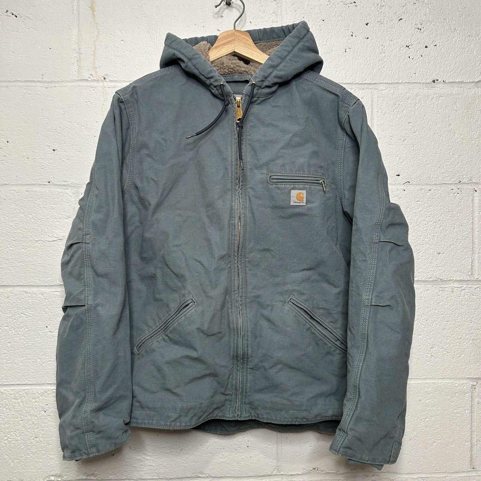 Carhartt Sherpa-Lined Hooded Detroit Jacket “Sea Glass” WJ141-331 Women’s Large