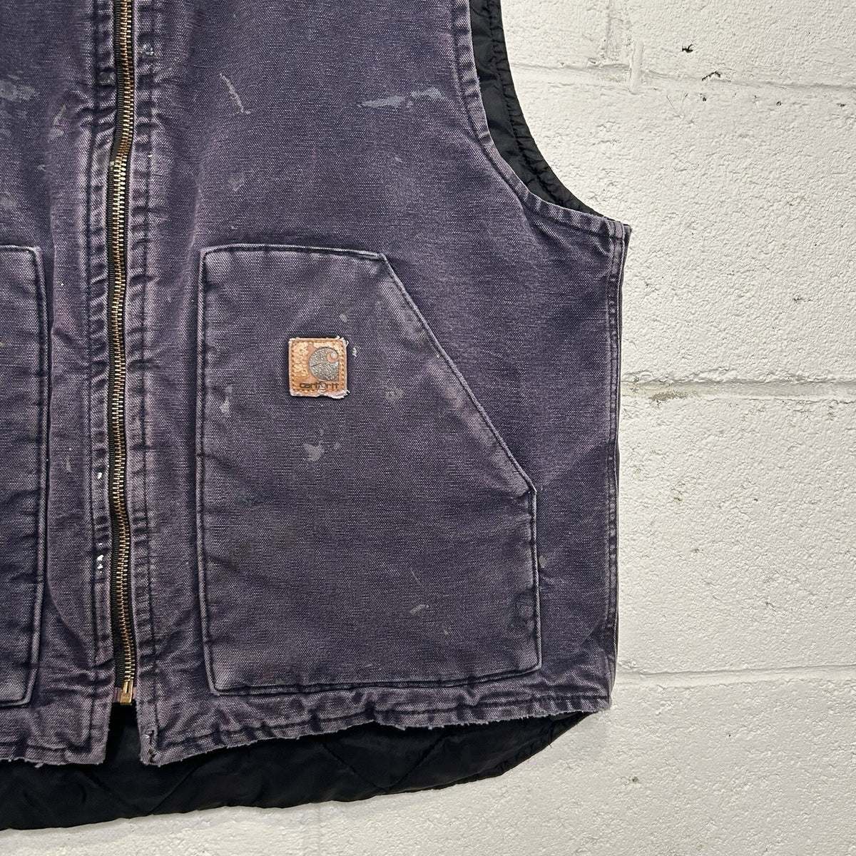 Vintage Faded Carhartt Quilted Artic Vest “Midnight Blue” V02 MDT Men’s Large