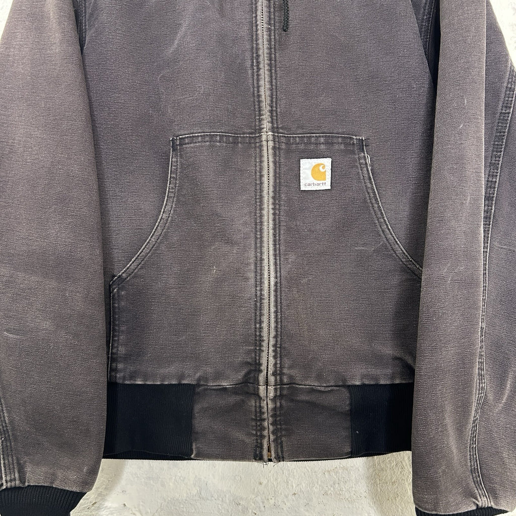 Vintage Faded Carhartt Thermal Hooded Active Jacket “Black” JR105 Men’s Small