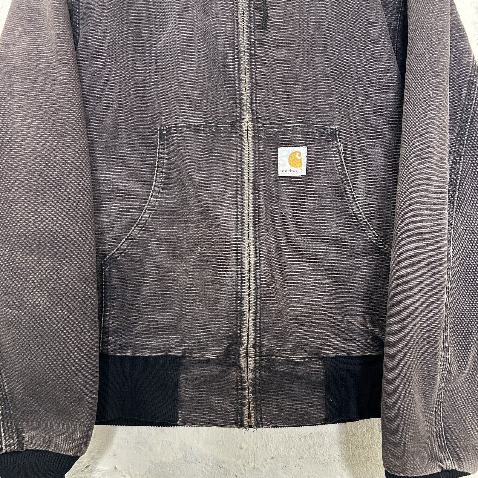 Vintage Faded Carhartt Thermal Hooded Active Jacket “Black” JR105 Men’s Small