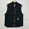 Vintage Faded Carhartt Quilted Canvas Artic Vest “Black” V01 BLK Men’s Small